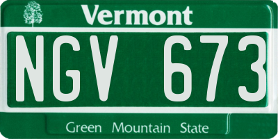 VT license plate NGV673
