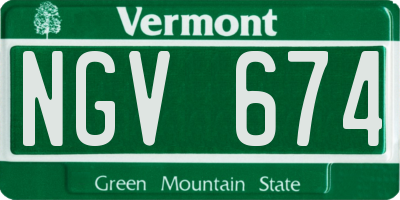 VT license plate NGV674