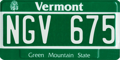 VT license plate NGV675