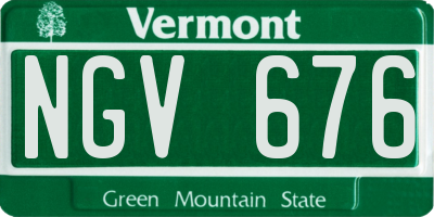 VT license plate NGV676