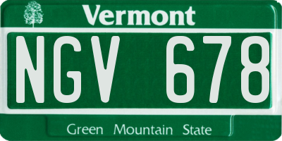 VT license plate NGV678