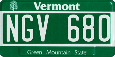 VT license plate NGV680