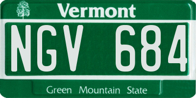VT license plate NGV684