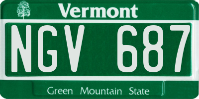 VT license plate NGV687