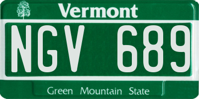 VT license plate NGV689