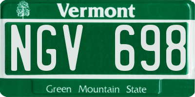 VT license plate NGV698