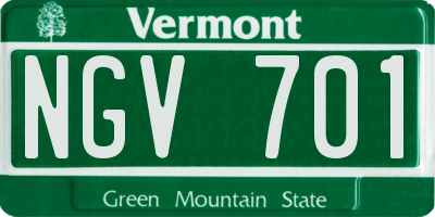 VT license plate NGV701