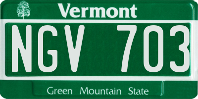 VT license plate NGV703