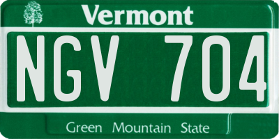 VT license plate NGV704