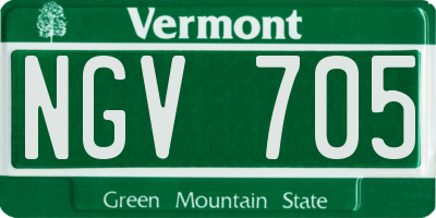 VT license plate NGV705