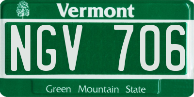 VT license plate NGV706