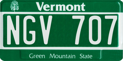 VT license plate NGV707