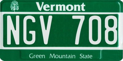 VT license plate NGV708