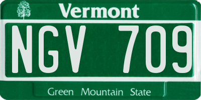 VT license plate NGV709