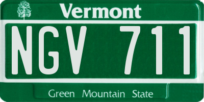 VT license plate NGV711