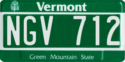 VT license plate NGV712