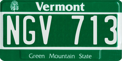VT license plate NGV713