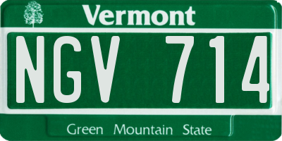 VT license plate NGV714