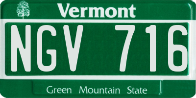 VT license plate NGV716