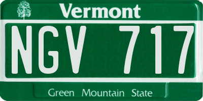VT license plate NGV717
