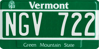 VT license plate NGV722