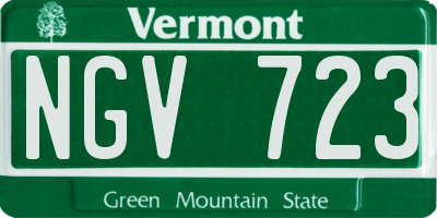 VT license plate NGV723