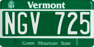 VT license plate NGV725