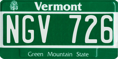VT license plate NGV726