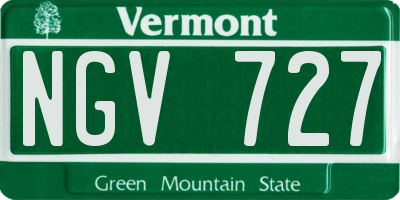 VT license plate NGV727