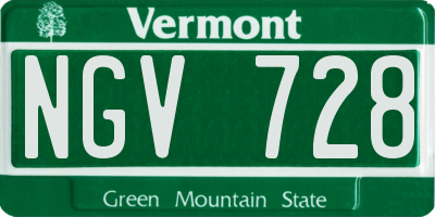 VT license plate NGV728