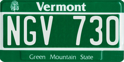 VT license plate NGV730