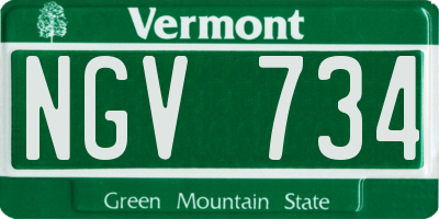 VT license plate NGV734