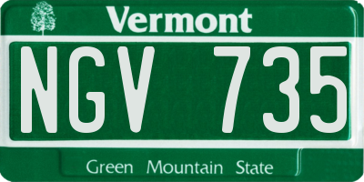 VT license plate NGV735