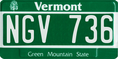 VT license plate NGV736