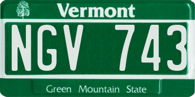 VT license plate NGV743