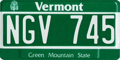 VT license plate NGV745