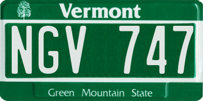 VT license plate NGV747
