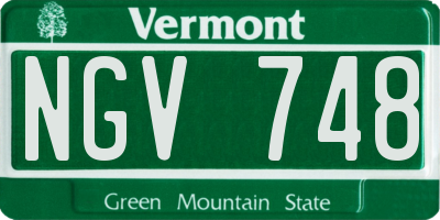 VT license plate NGV748