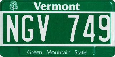 VT license plate NGV749
