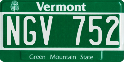 VT license plate NGV752