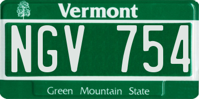 VT license plate NGV754