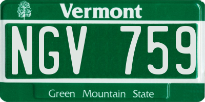 VT license plate NGV759