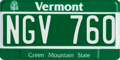 VT license plate NGV760