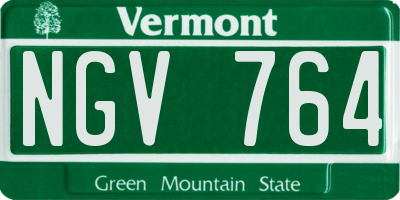 VT license plate NGV764