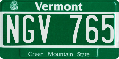 VT license plate NGV765