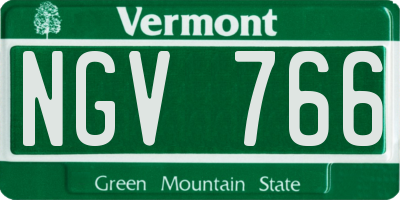 VT license plate NGV766