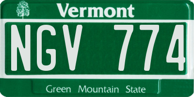VT license plate NGV774