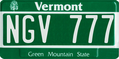 VT license plate NGV777