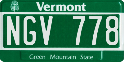 VT license plate NGV778
