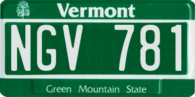 VT license plate NGV781